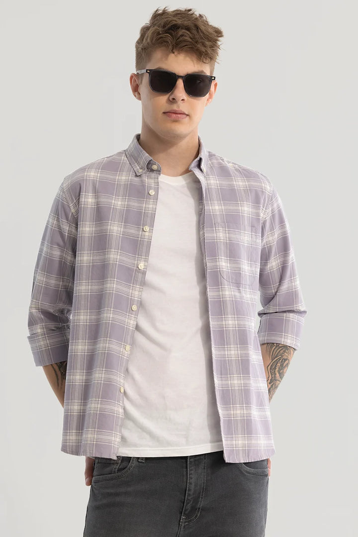 Lavender Checks Oxford Shirt