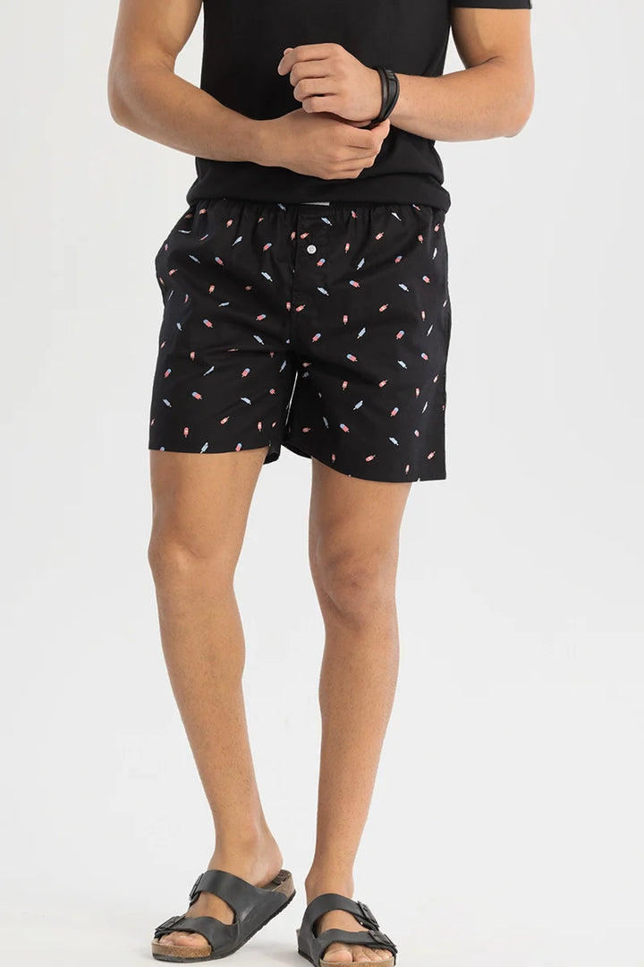 Black Printed Boxers