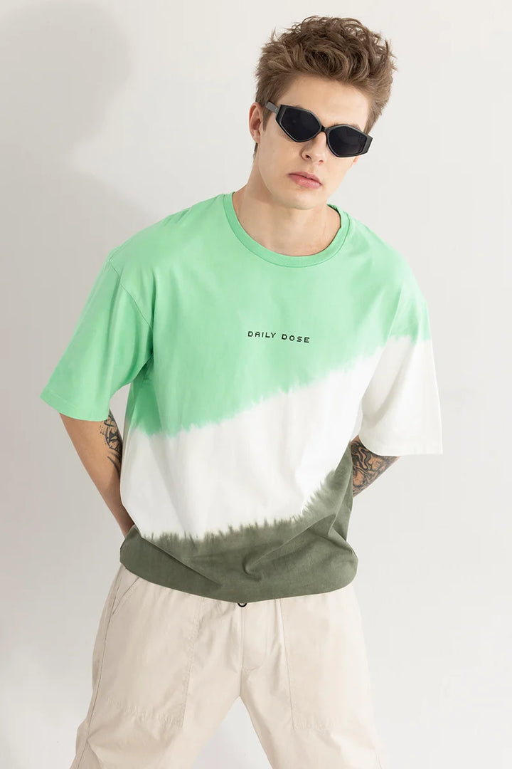 Daily Dose Green Oversized T-Shirt