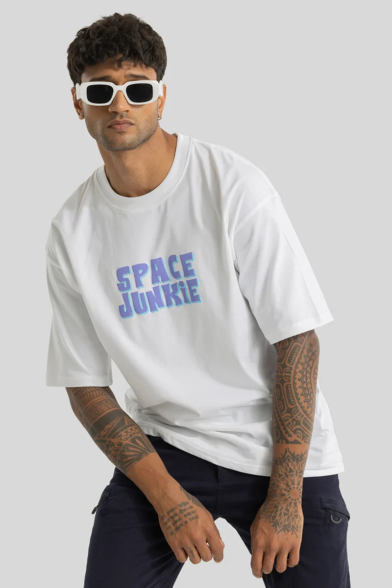 Space Junkie White Oversized T-Shirt