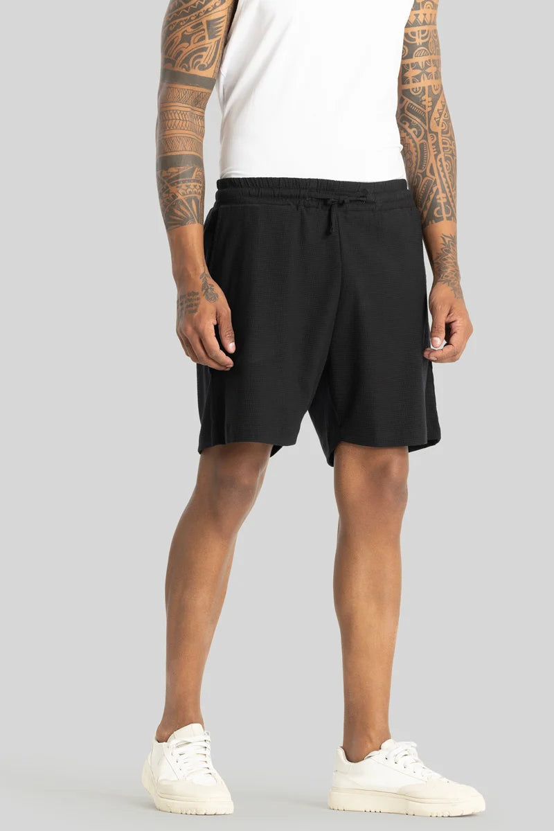 Daphne Black Plain Shorts