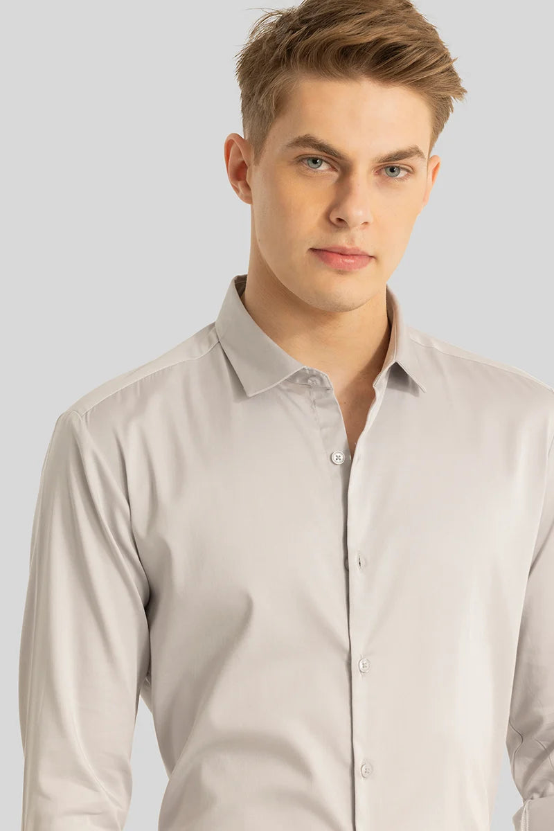 Etnni Light Grey Plain Stitchless Shirt