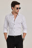 White Geometric Slim FIt Shirt