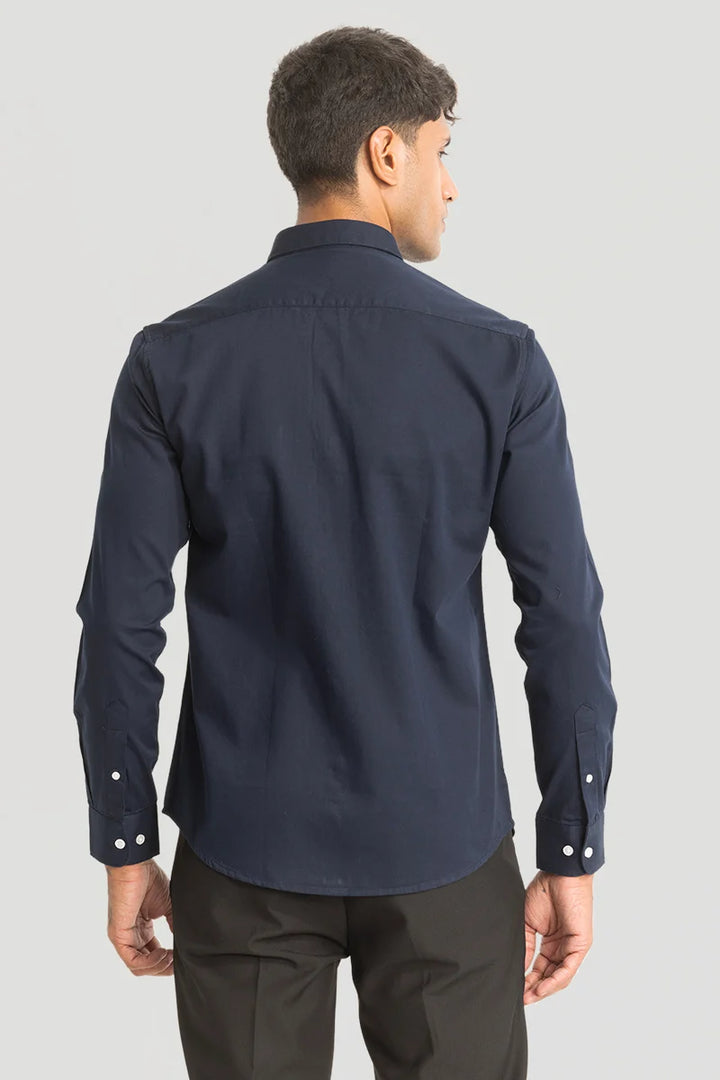 Navy Solid Oxford Shirt