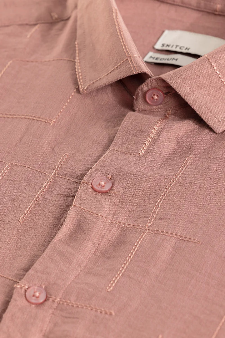 Francesca Peach Embroidered Shirt