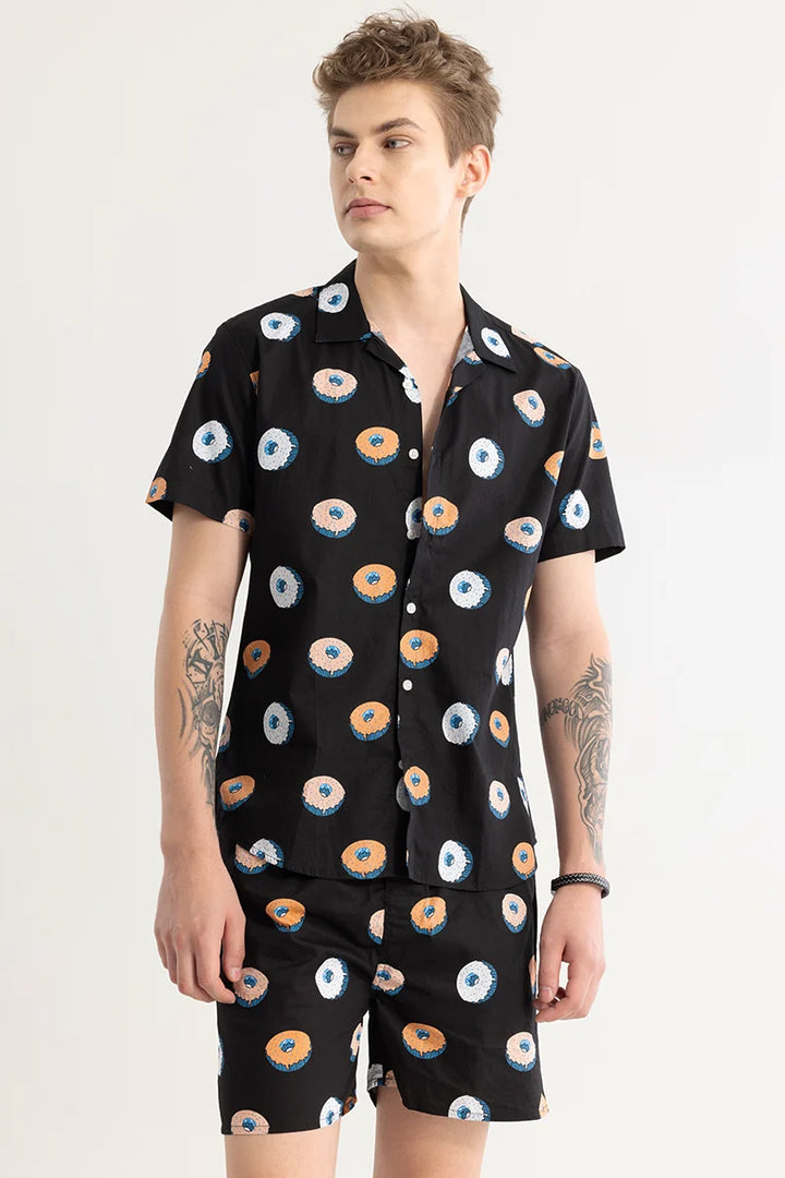 Donutonic Black Printed Co-ords