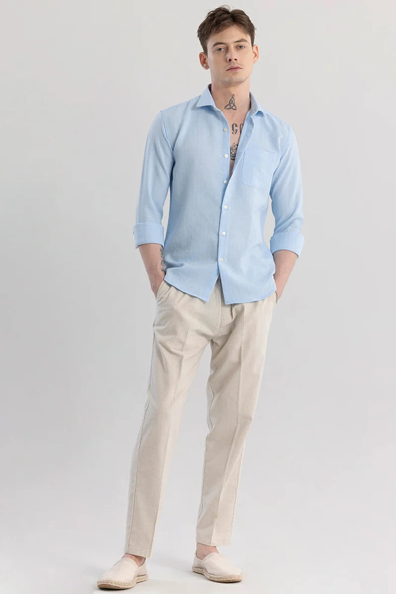 Linen Line Blue Stripe Shirt