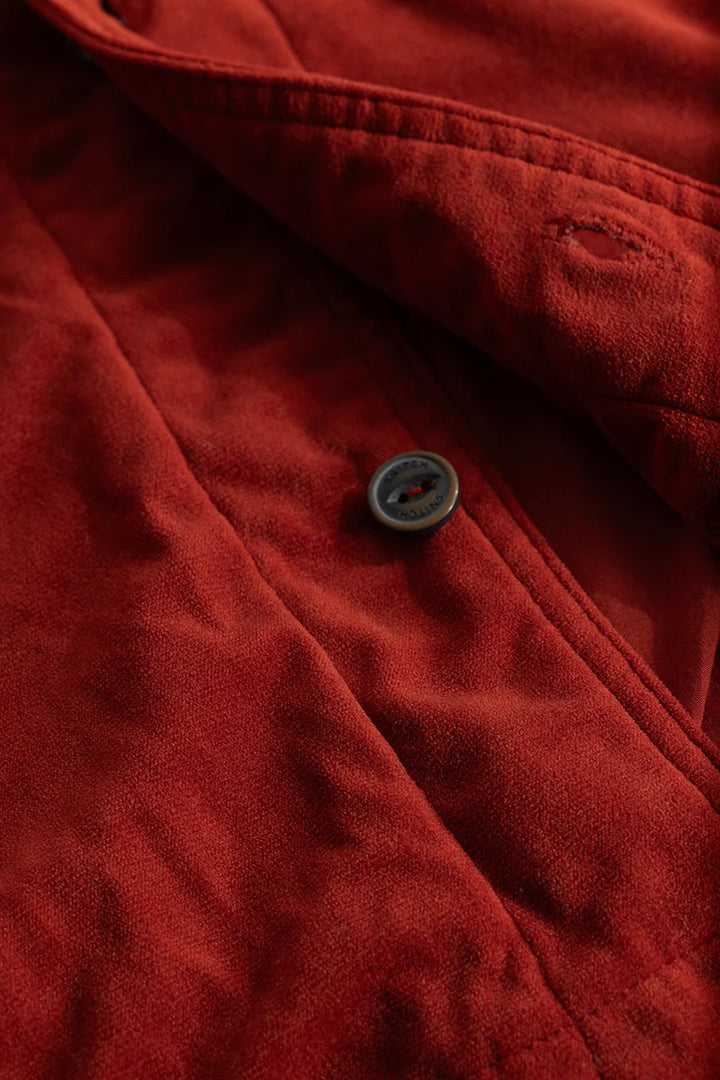 Red Suede Double Pocket Overshirt