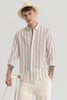 Peach Stripes Linen Blend Shirt