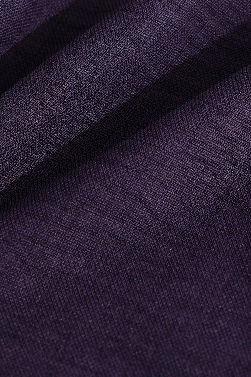 Purple Plain Mandarin Shirt