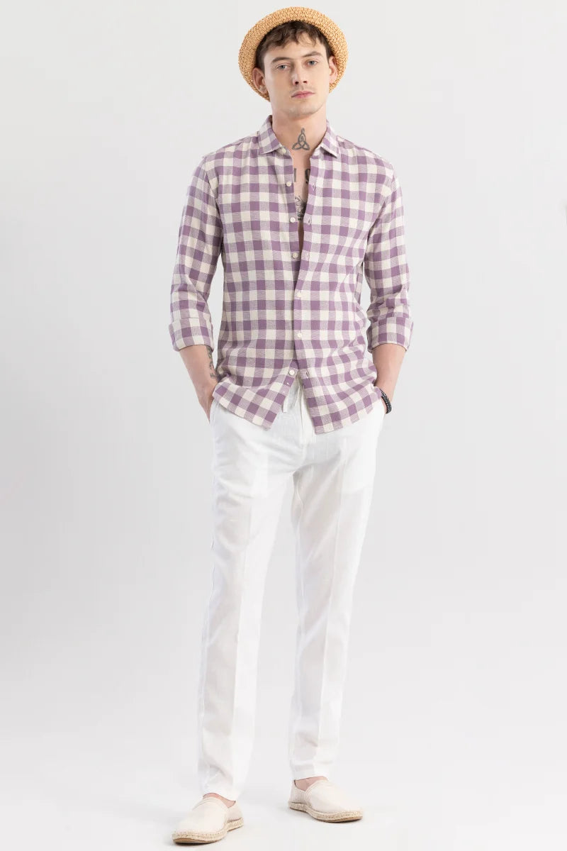 Elysium Lavender Linen Check Shirt