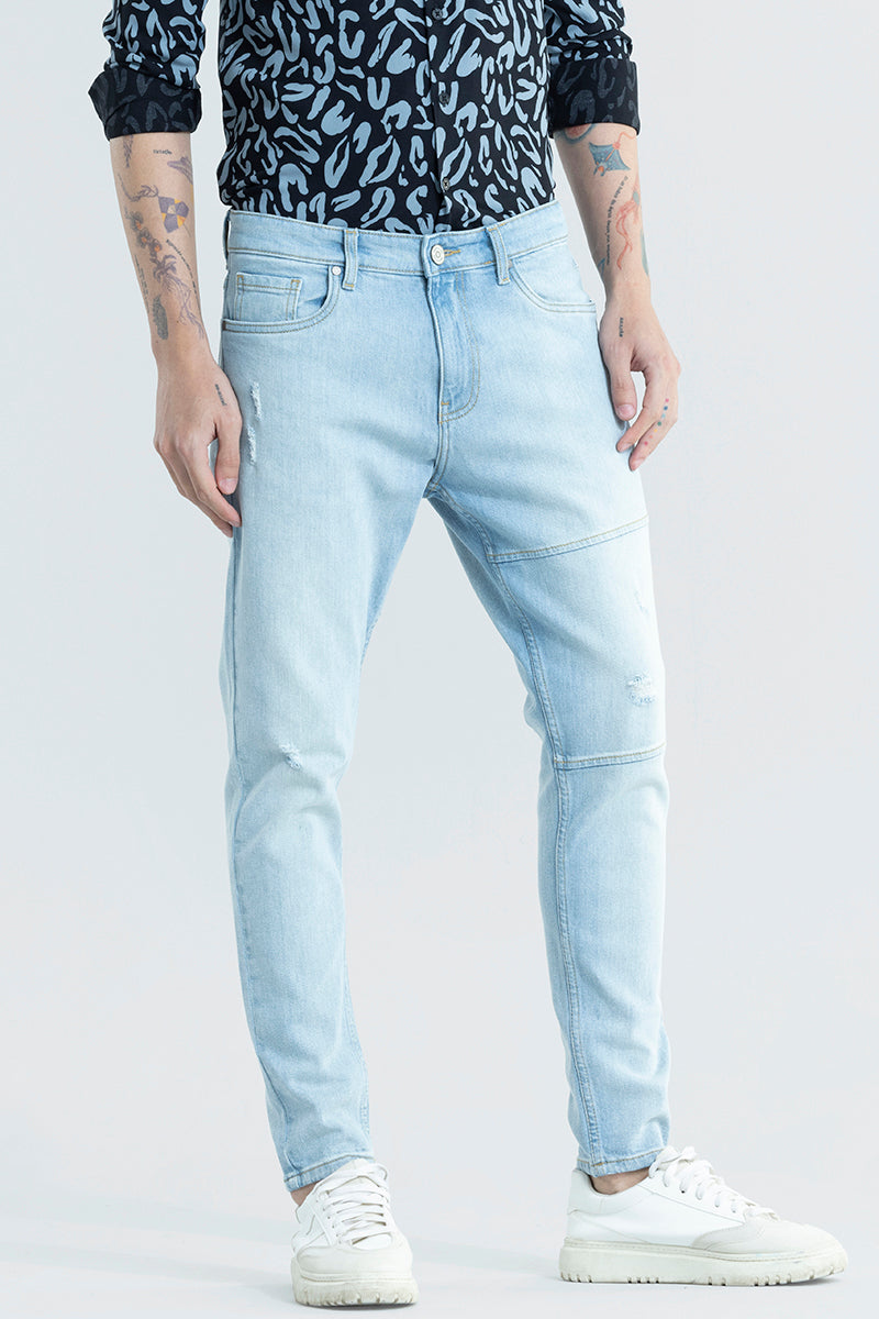 Elite Edge Blue Distressed Skinny Fit Jeans