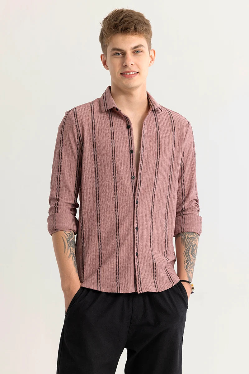 Sverre Stripe Mauve Shirt