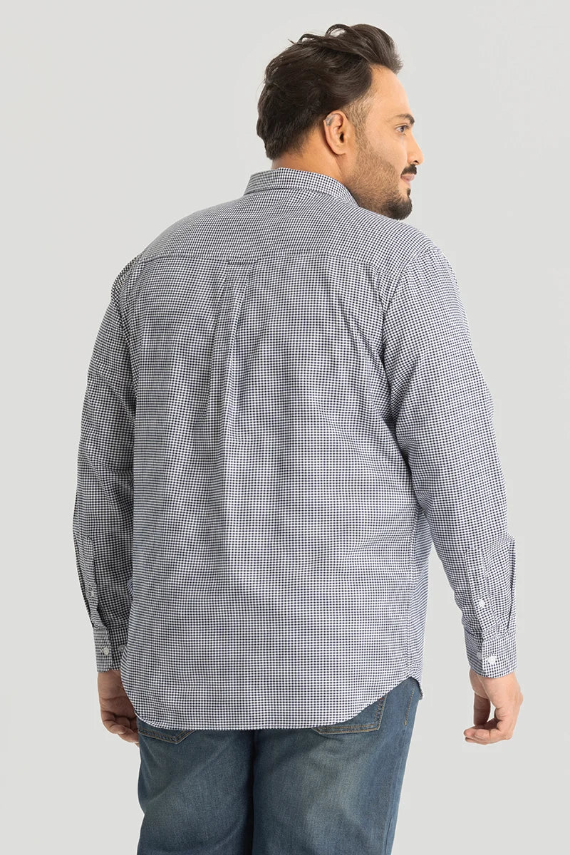 Rugero Navy Checks Plus Size Shirt