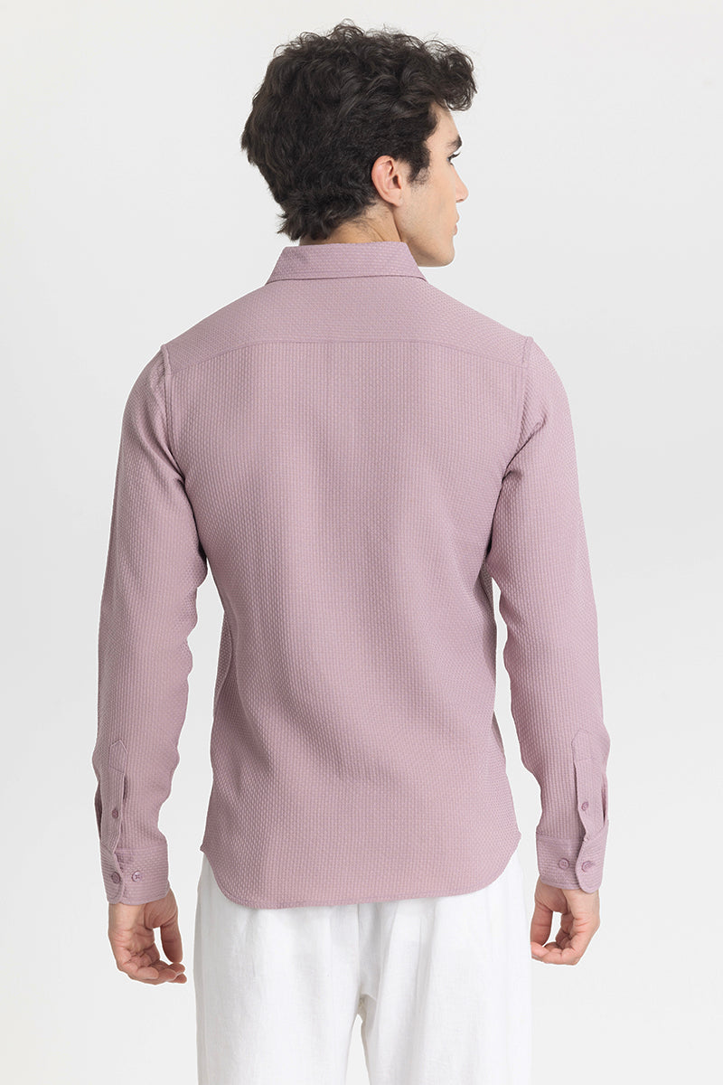 Mauve Slim Fit Textured Shirt