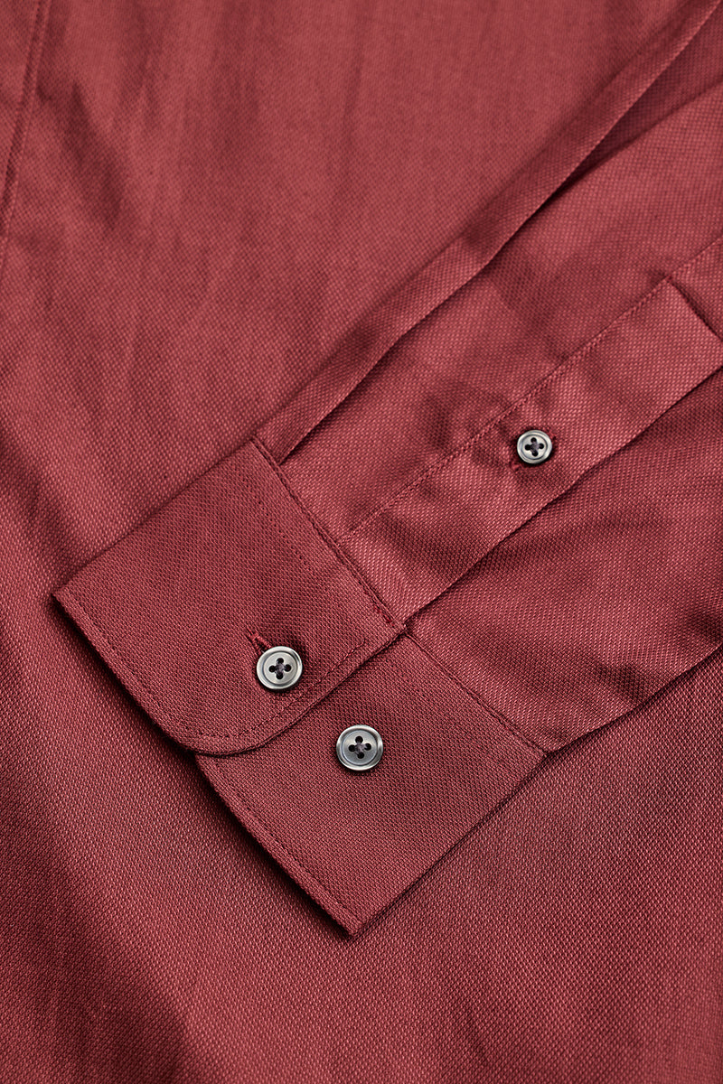 Maroon Solid Twill Shirt