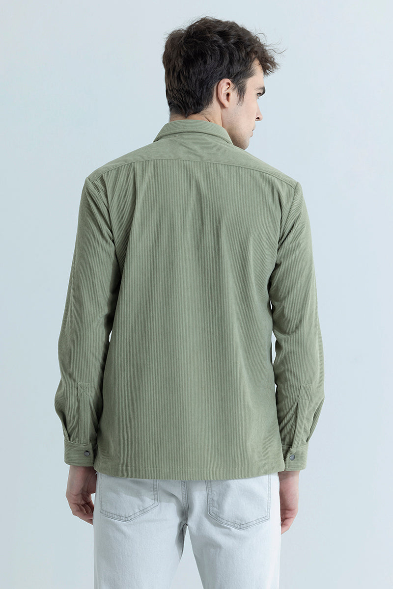 Jezzi Teal Green Corduroy Overshirt