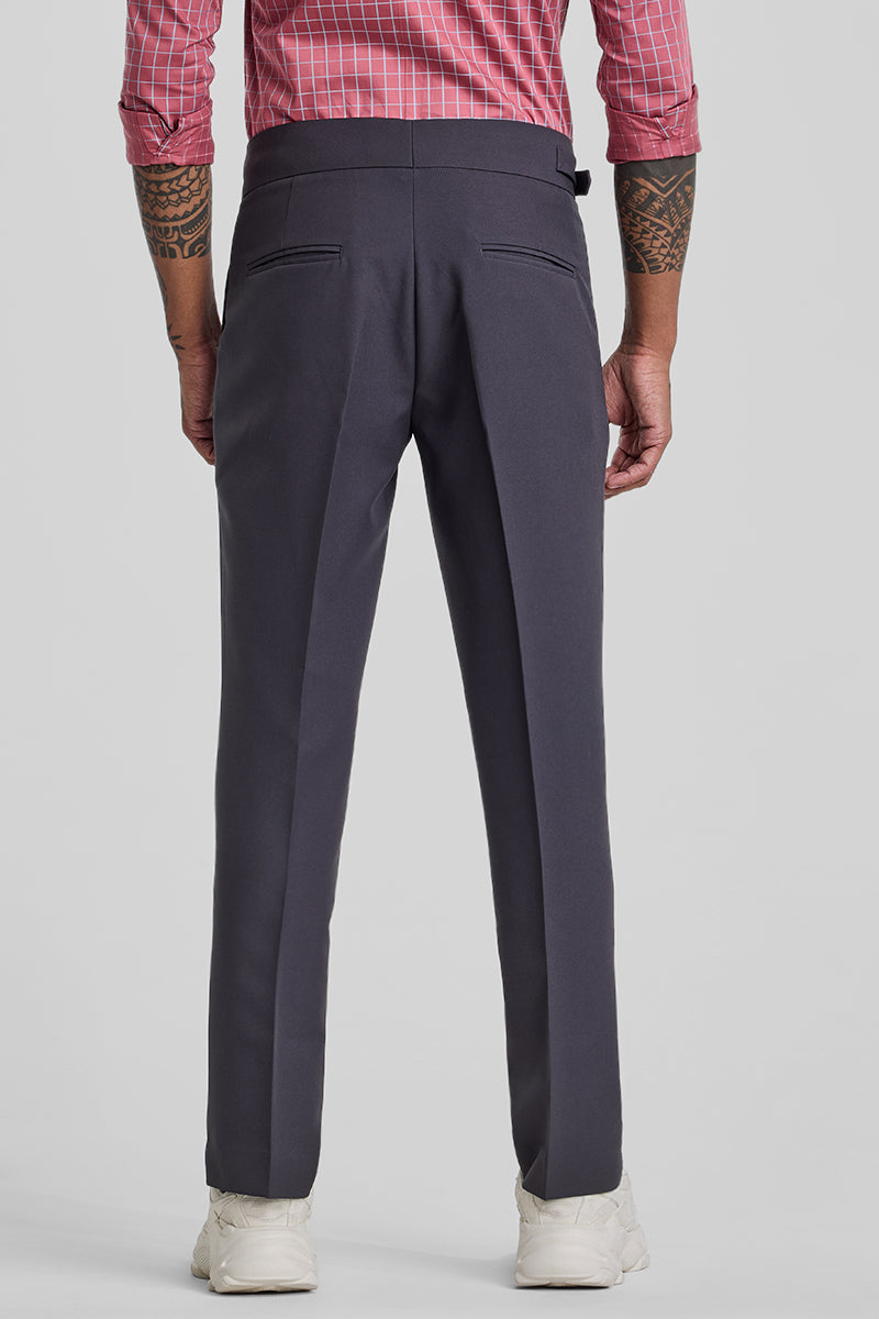 Grey Slim Fit Gurkha Trousers