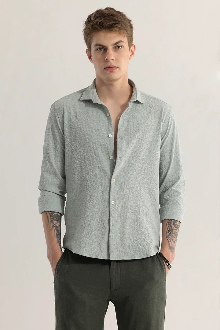 FlexiGarb Textured Light Green Shirt