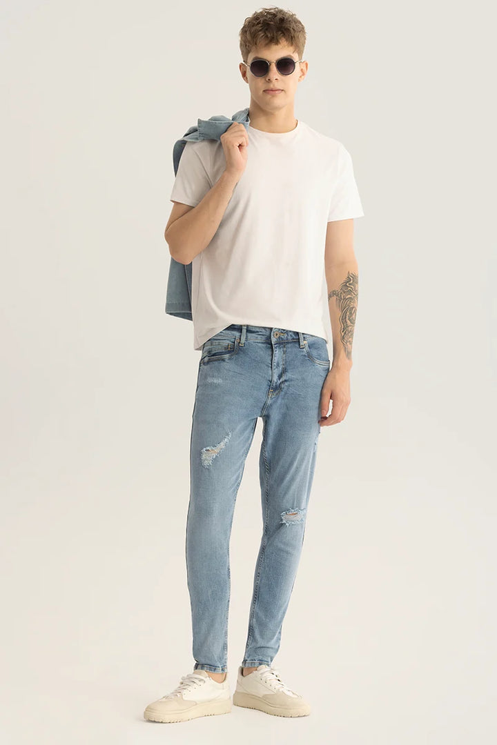 Horizon Light Blue Distressed Skinny Fit Jeans