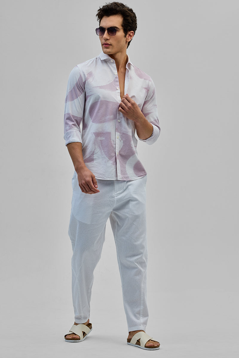 Lilac Abstract Slim FIt Shirt