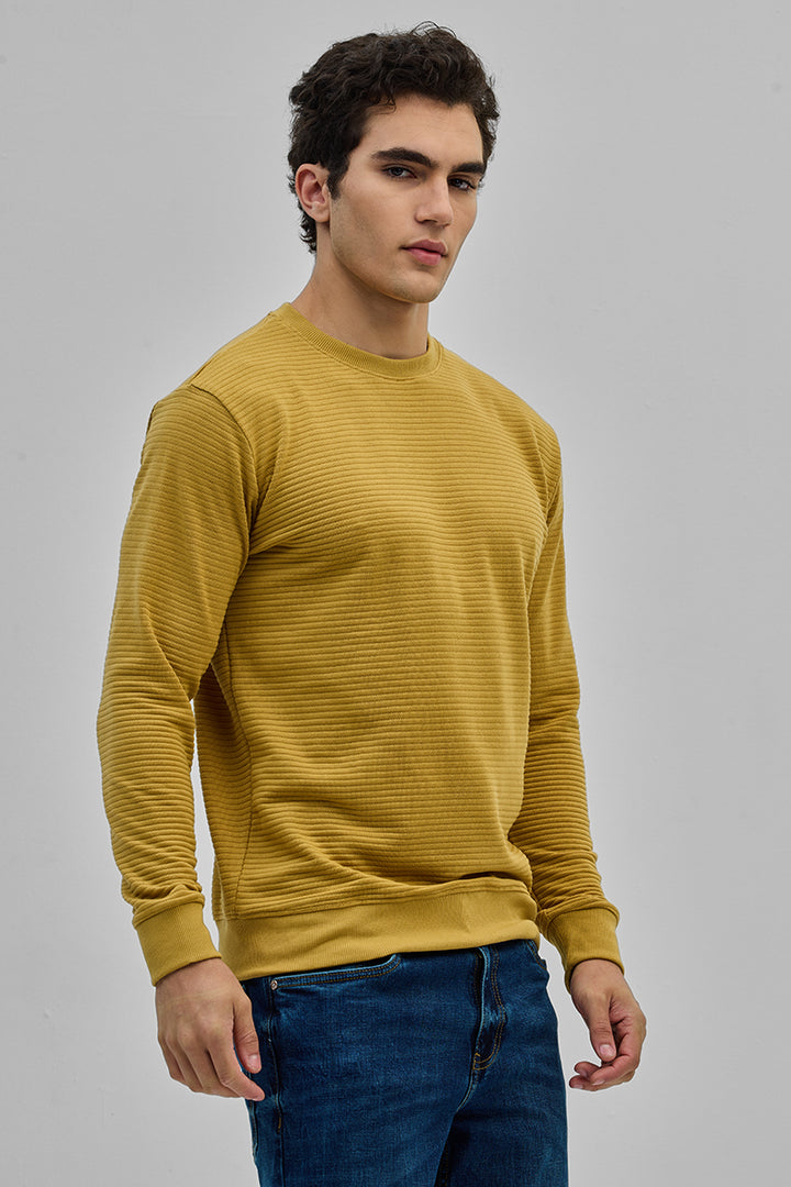 Yellow Textured Sweatshirt