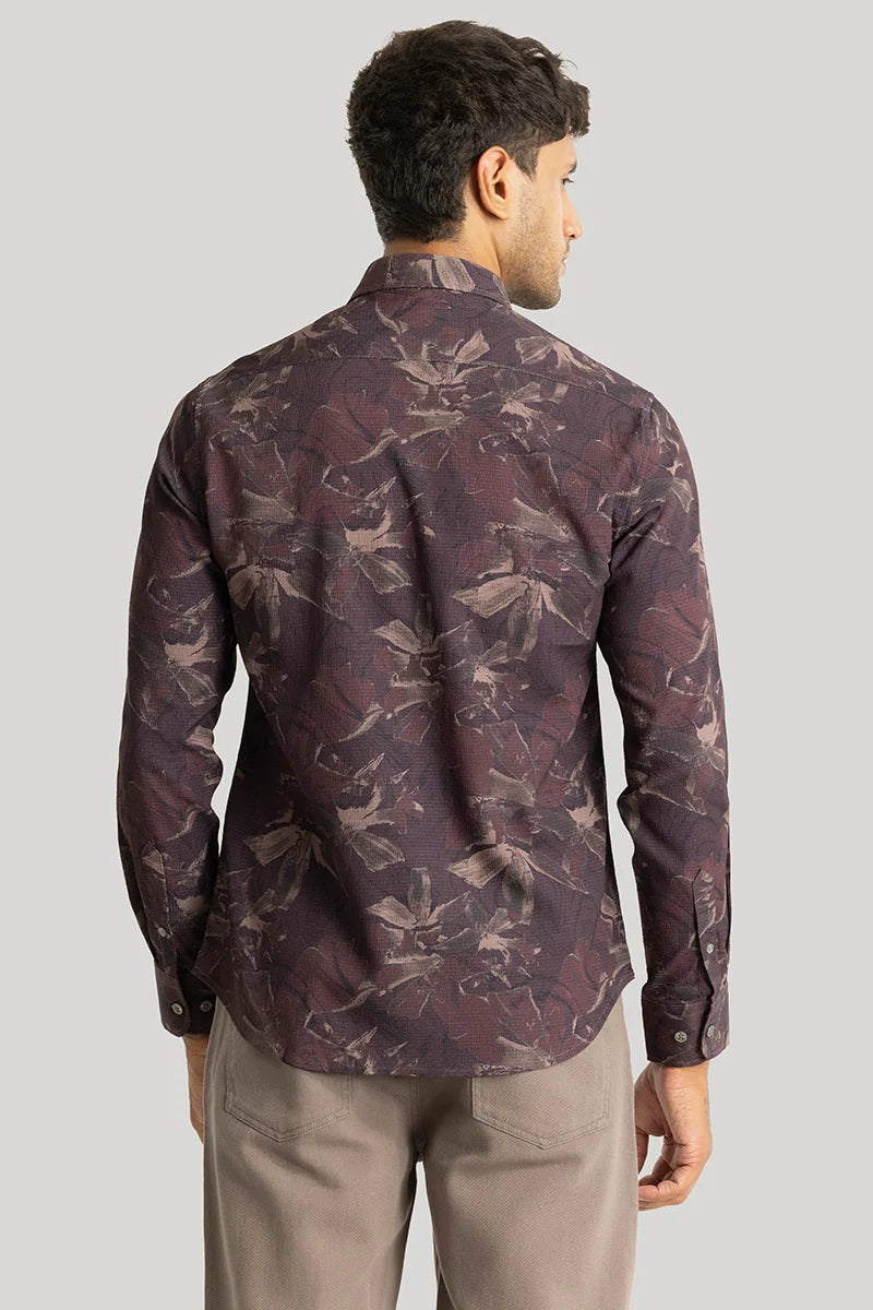 Buy Men's Origin Dark Brown Abstract Shirts Online | Snitch – SNITCH