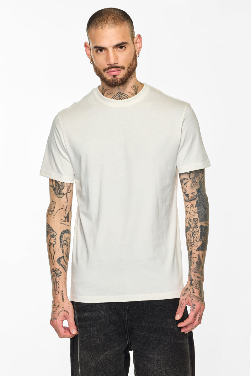 Core Lab Off White Solid Slim Fit T-Shirt