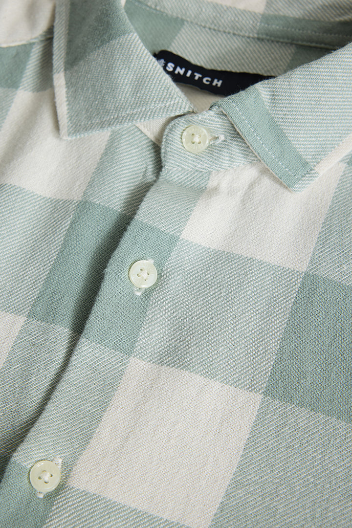 Sage Slim Fit Checks Shirt