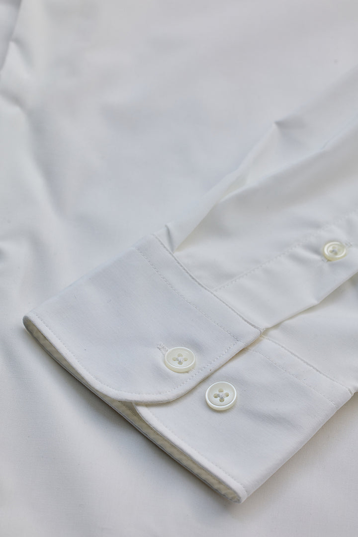 White Slim Fit Stretch Shirt