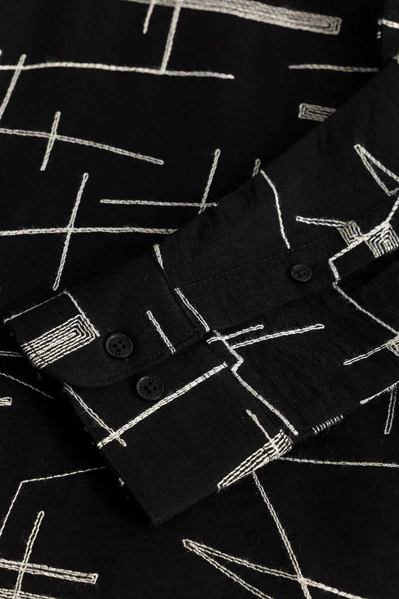 Graphitude Embroidered Black Shirt