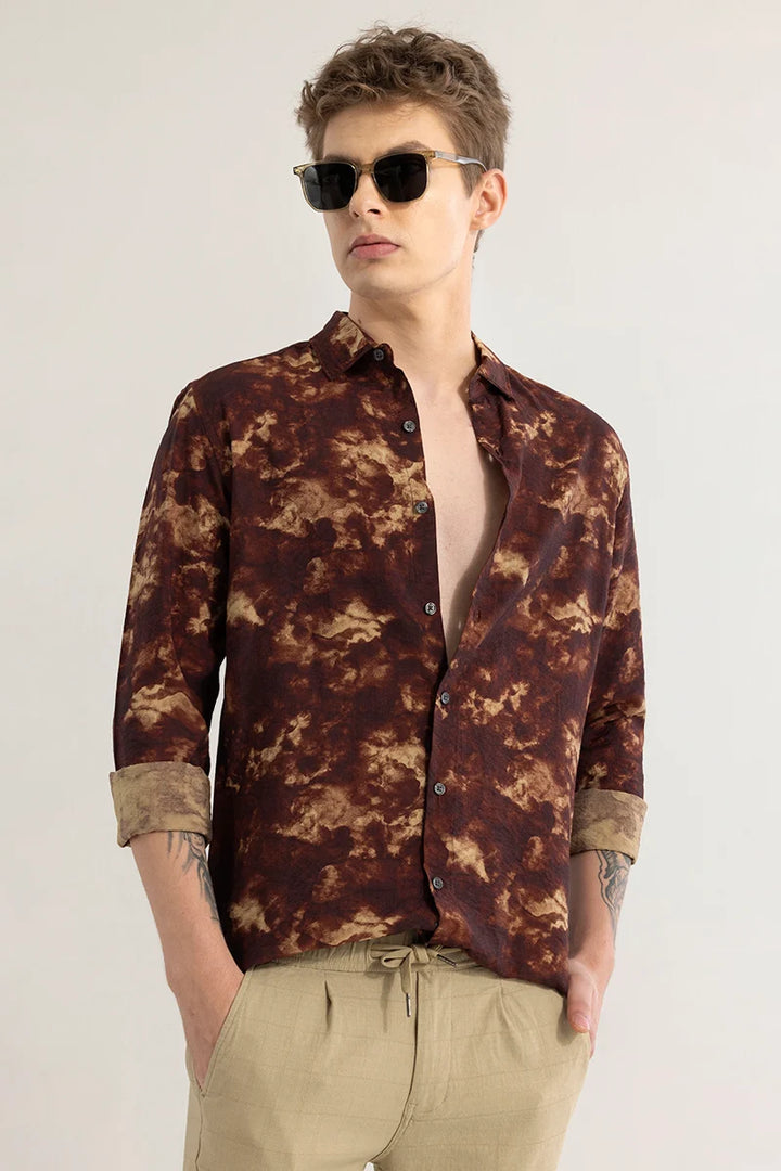 EmberFlow Abstract Brown Shirt