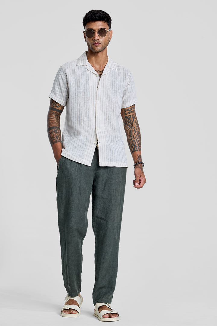 Beige Cuban Stripes Shirt