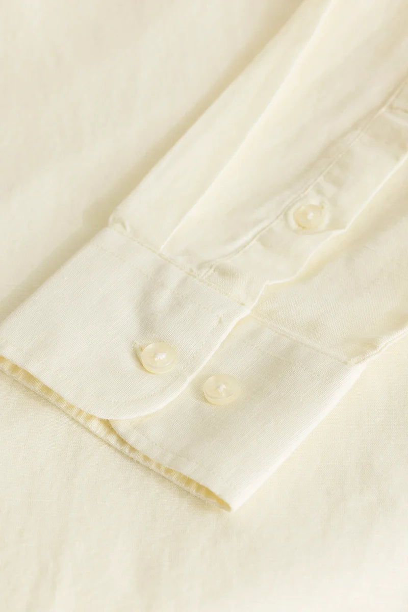 Henri Cream Plain Linen Shirt