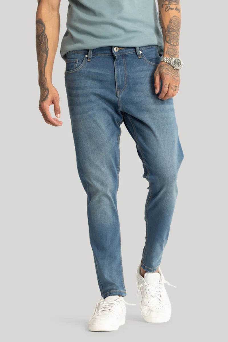 Blue Plain Skinny Fit Jeans