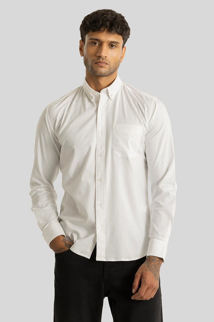 Quentin White Plain Shirt