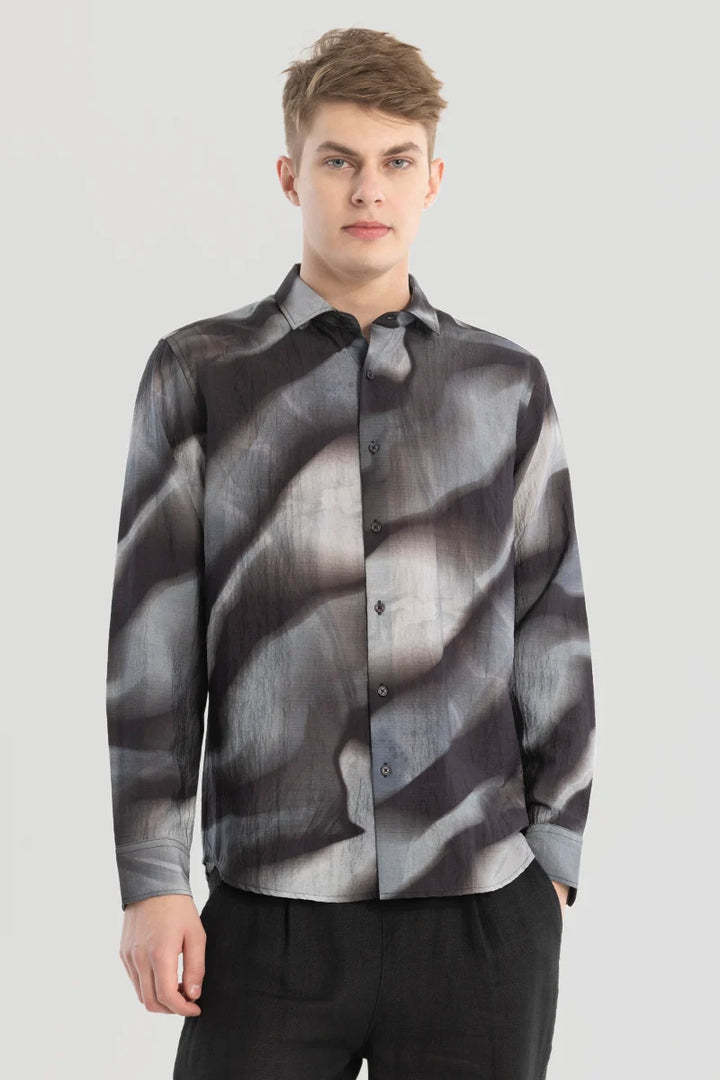 Black Textured Abstract Shirt