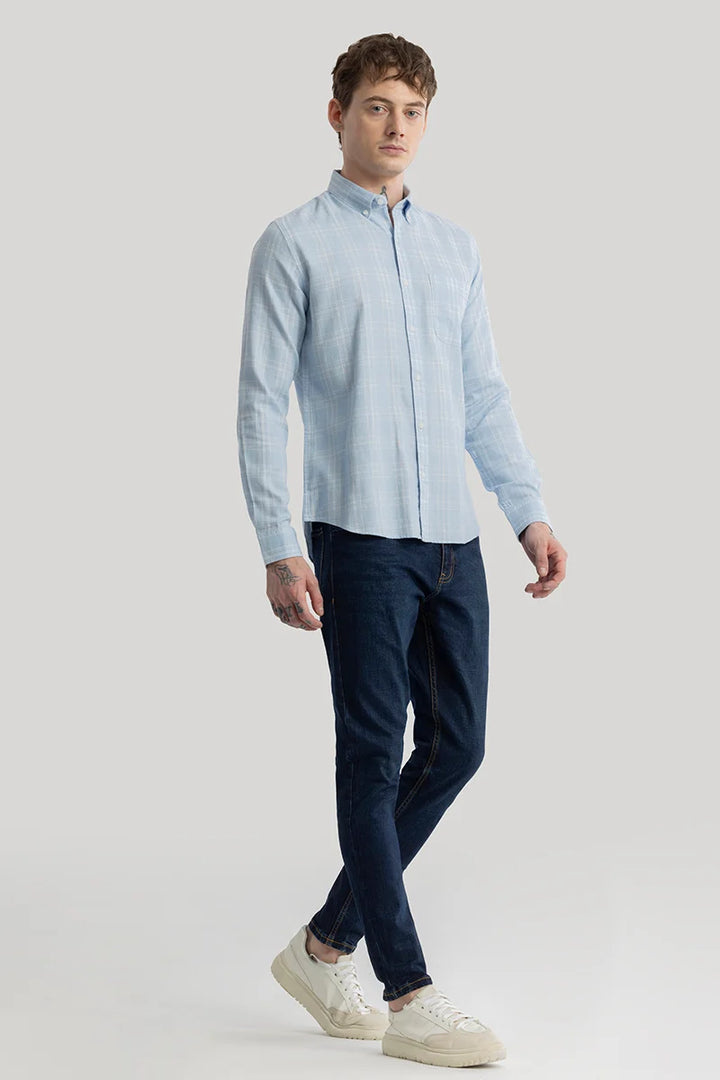 Einar Light Blue Checks Shirt