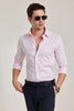 Light Pink Solid Slim Fit Shirt