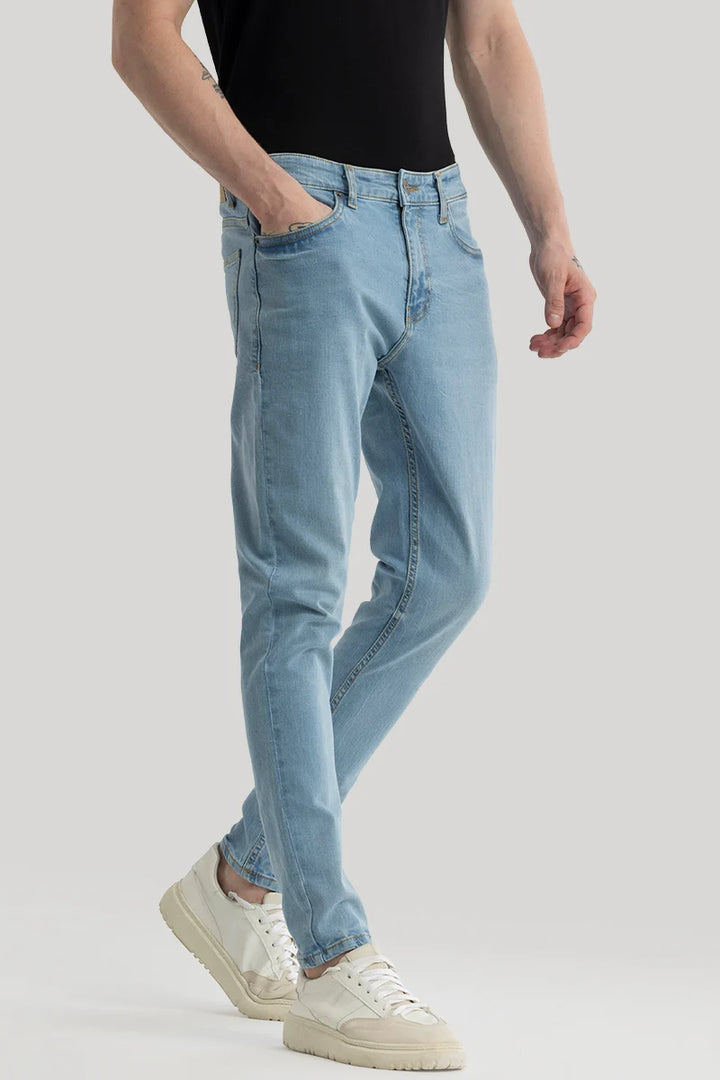 Phantom Light Blue Plain Skinny Fit Jeans