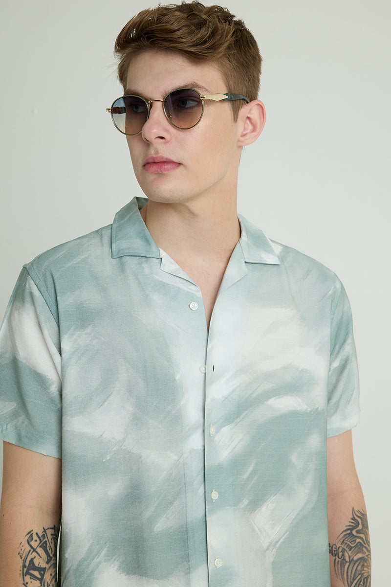 Light Green Cuban Abstract Shirt