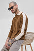 Brown Colourblocked Knitted Polo T-Shirt