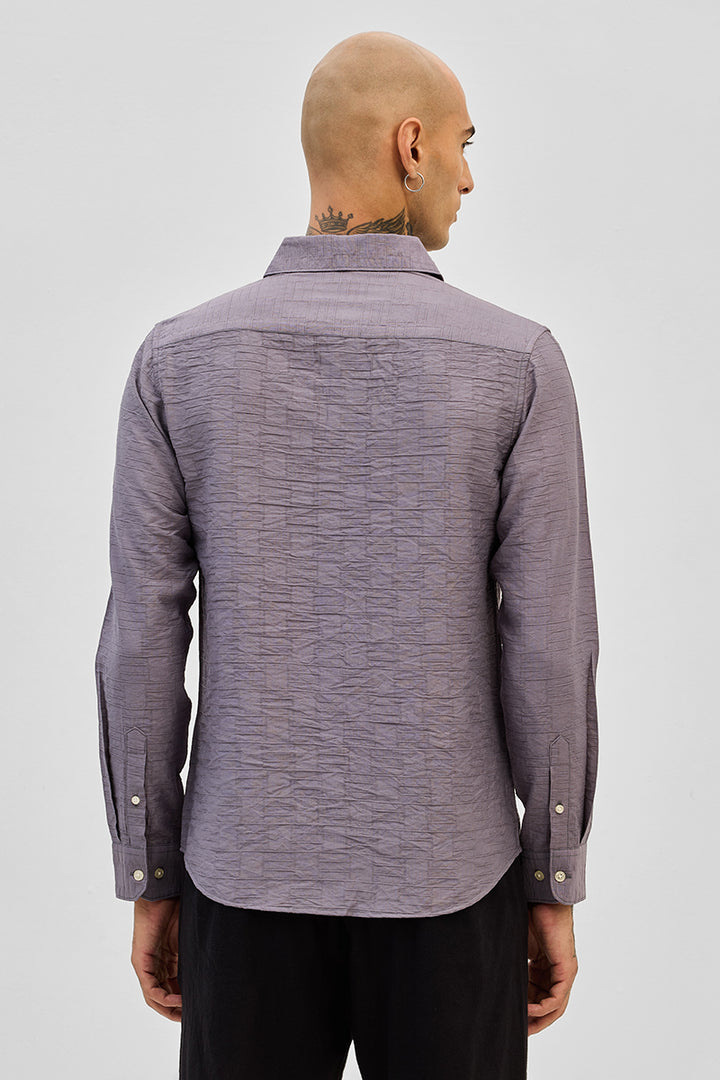 Lavender Slim Fit Self-Design Shirt