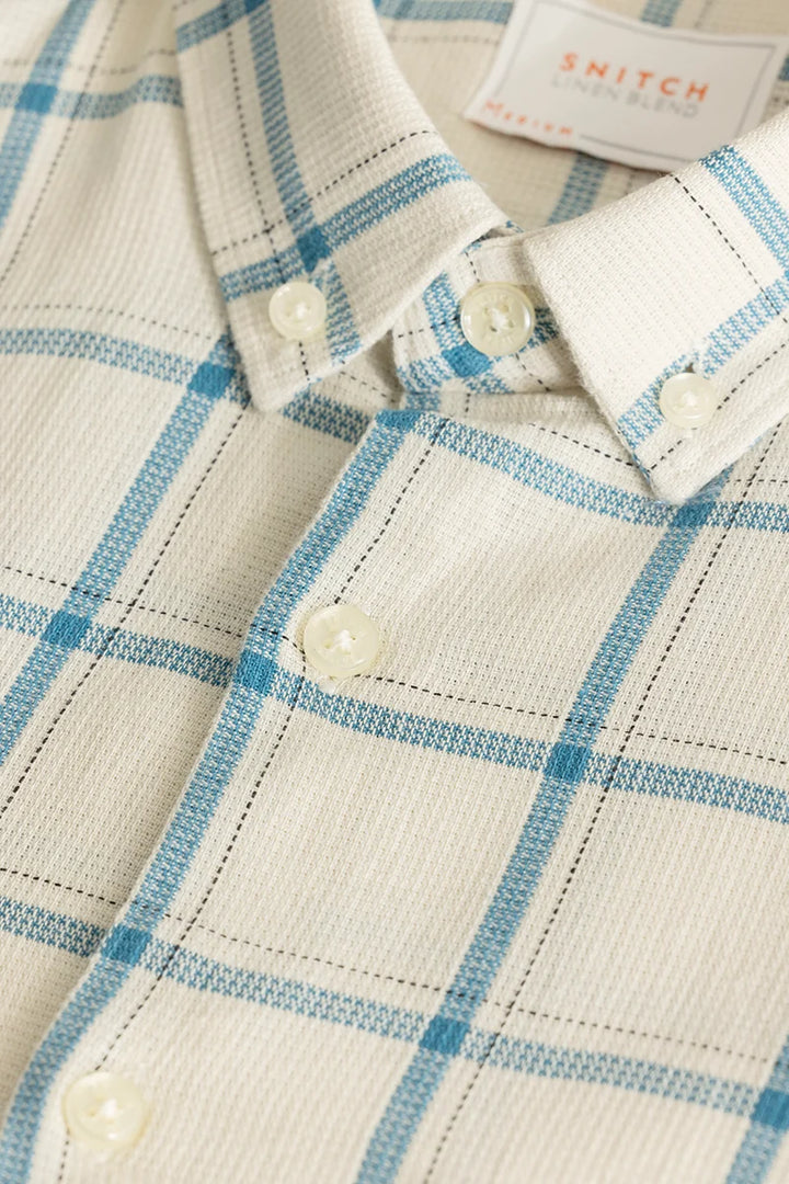 Scope Blue Checks Linen Shirt