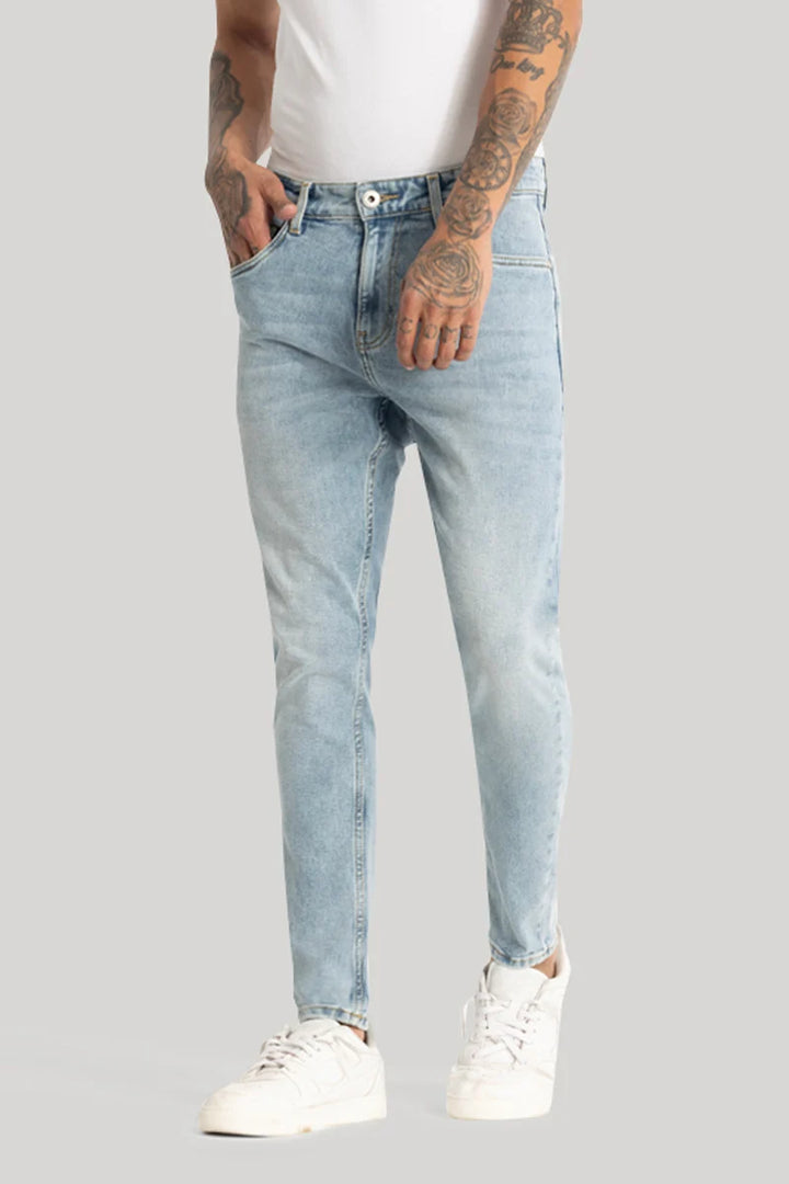 Light Blue Plain Skinny Fit Jeans