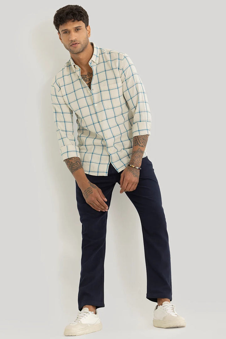 Scope Blue Checks Linen Shirt