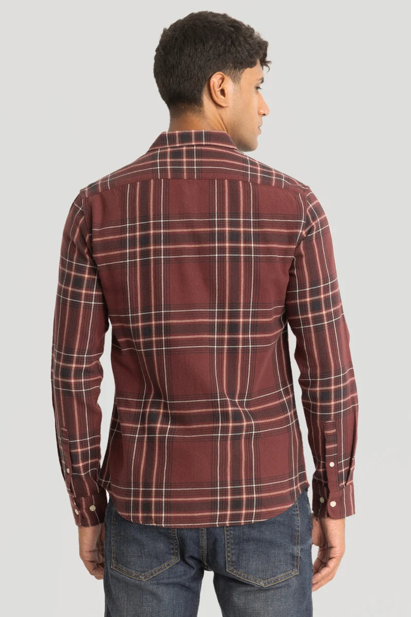 Brown Checks Slim Fit Shirt