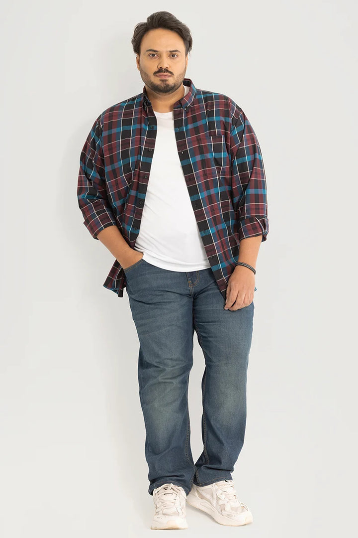 Adriano Brown Checks Plus Size Shirt