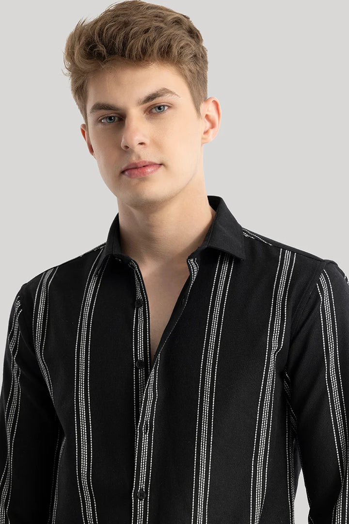 Annika Black Stripes Shirts