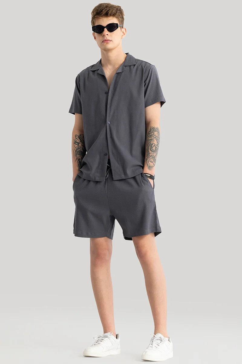 Daphne Charcoal Grey Plain Shorts